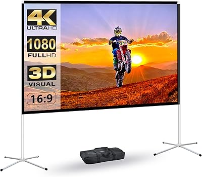 AODIOU 60 Inch Portable Projector Screen