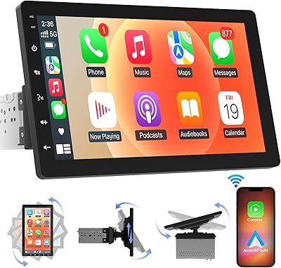 ABSOSO Single Din Wireless CarPlay Stereo 10.1 Inch