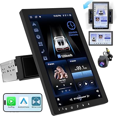Haudio 10.1″ Rotatable Touch Screen Car Stereo Single Din