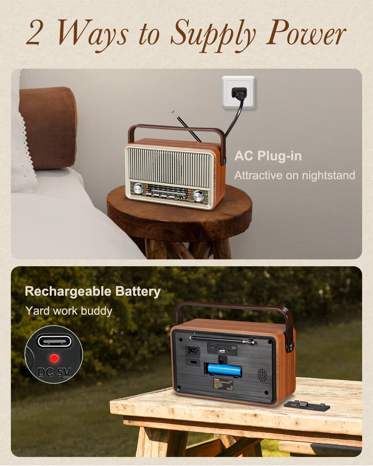 PRUNUS J-618 Mini Radio de Bolsillo admite Conexión de Auriculares