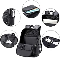 weiatas Black Leather Laptop Backpack — image 4