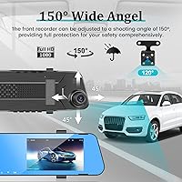 NHOPEEW 4.5 Inch Rear View Mirror Camera with 64GB TF Card — image 2