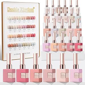 Double Rhythm 28Pcs Nude Pink Gel Nail Polish Set
