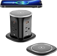 Jgstkcity Pop Up Outlet for Countertop 9-in-1 Power Strip with Wireless Charger — image 1