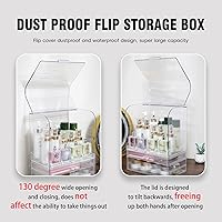SuoXing Clear Acrylic Makeup Organizer with Lid — image 3