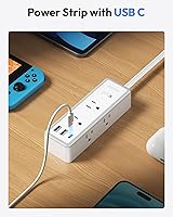 NTONPOWER Flat Plug Power Strip 15 ft Extension Cord Surge Protector — image 7