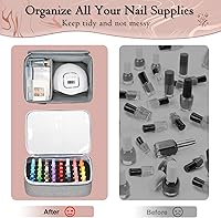YOREPEK Nail Polish Organizer Case, Grey, Holds 96 Bottles — image 6