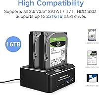 RSHTECH Dual Bay Hard Drive Docking Station 16TB — image 4