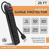 Digital Energy 6-Outlet Surge Protector with 25-Ft Extension Cord — image 9
