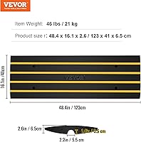 VEVOR Car Driveway Rubber Curb Ramp 33069lbs Capacity 1-Channel — image 8