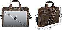 Leather Village 18″ Leather Laptop Messenger Briefcase Bag for Men — image 5