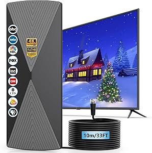 Oyned 2025 TV Antenna with Signal Booster, 1200+ Miles Range, 33ft Cable Review