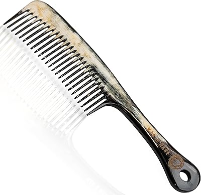 MAN & MANE Premium Handmade 100% Oxhorn Long Detangling Hair Comb