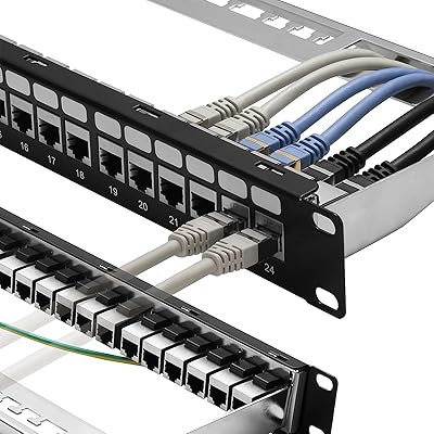 Rapink 24-Port Cat6A Patch Panel with Inline Keystone