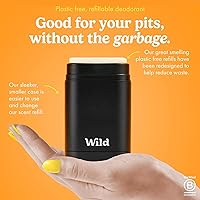 Wild Refillable Deodorant Starter Kit - Black Case with Fresh Cotton & Sea Salt, Ocean Mist & Thunderstorm Scents — image 2