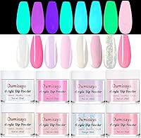 Oumisaya Glow in the Dark Acrylic Nail Powder Set AP080, 20ml x 8pcs — image 1