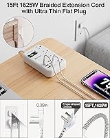 Beeiker 15 Ft USB Surge Protector Power Strip — image 3