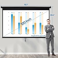 ZENY 100 Inch Pull Down Projector Screen 16:9 — image 2