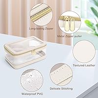 Soimeat Travel Clear Makeup Bag with Makeup Brush Bag - Off-White — image 5