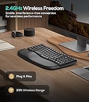 Nulea RT08 Wave Keys Wireless Ergonomic Keyboard — image 4