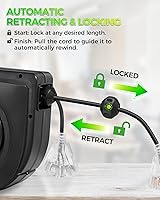 WILAWELS Retractable Extension Cord Reel 60FT 12AWG — image 4