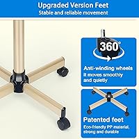 Qinrunkoi Salon Rolling Tray on Wheels, Adjustable Height (Gold) — image 8