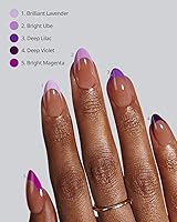 BTArtboxnails Purple French Tip Press On Nails - Short Almond Shape, 160Pcs — image 3