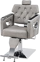 BarberPub Barber Chair Reclining Salon Chair 8132 (Silver Grey) — image 1