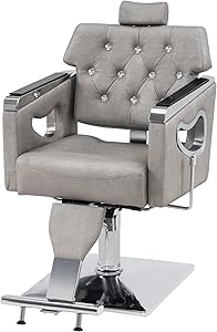 BarberPub Barber Chair Reclining Salon Chair 8132 (Silver Grey) Review