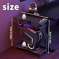 Pholiten Computer Tower Cart, Adjustable Height, 2-Tier, Black — image 2