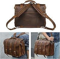 Augus Leather Messenger Bag for Men 17″ Laptop Briefcase — image 6