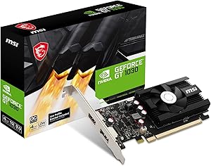 MSI GeForce GT 1030 4GB DDR4 Low Profile OC Graphics Card