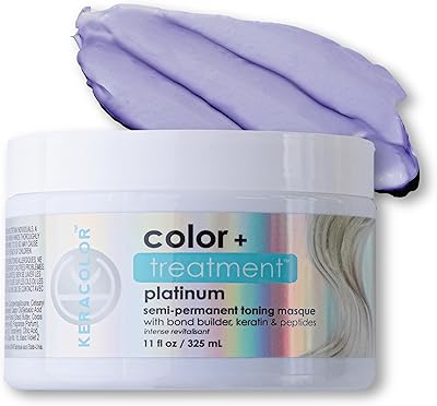 Keracolor Color + Treatment Toning Mask, Platinum 11 Fl Oz