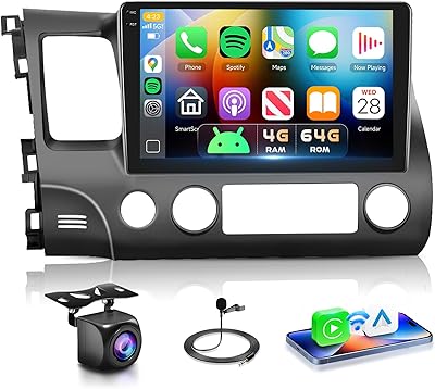 Podofo 4G 64G Car Stereo for Honda Civic 2006-2011 10.1″