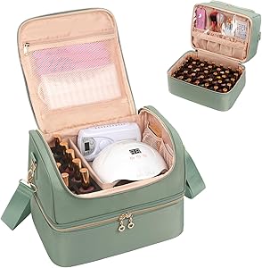 Nail Polish Organizer Case - Green Rhombus, 45 Bottle Capacity Review