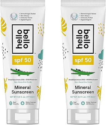Hello Bello Sunscreen Mineral Lotion SPF 30 (3 Fl Oz, 2-Pack)
