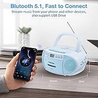 Gelielim Boombox CD and Cassette Player Combo 9224-Blue — image 5