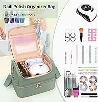 Nail Polish Organizer Case - Green Rhombus, 45 Bottle Capacity — image 6