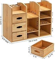 Coloch Bamboo Makeup Organizer with Drawers — image 2