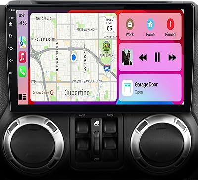 j Junsun Car Radio Stereo for Jeep Wrangler JK, Compass, Grand Cherokee, Dodge Ram with CarPlay & Android Auto