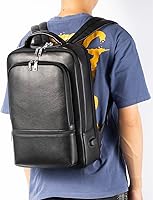 Genuine Leather Laptop Backpack for Men Women 15.6 Inch — image 7