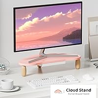 AFOOYO Cloud-Shaped Monitor Stand Riser with Drawer — image 2