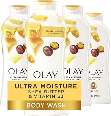 Olay Ultra Moisture Shea Butter Body Wash 22 Fl Oz (Pack of 4)