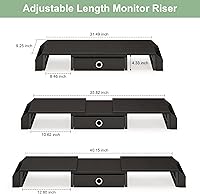 RUILALIFE Dual Monitor Stand Riser with Drawer — image 3