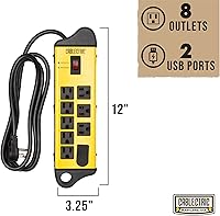 Cablectric Heavy Duty Power Strip Surge Protector 8 Outlets 6 ft Extension Cord — image 3