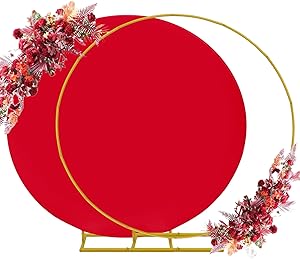 HAISIWLKJ 6.6ft Round Backdrop Stand with Red Arch Cover Review