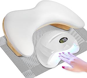 SZSJA Nail Arm Rest Cushion with Table Mat – White Review