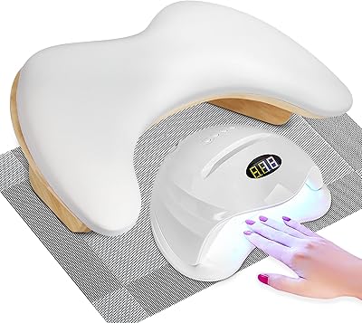 SZSJA Nail Arm Rest Cushion with Table Mat – White