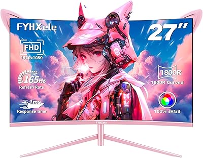 FYHXele 27-inch Curved Gaming Monitor 165Hz