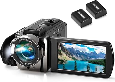 Kimire 1080P Video Camera Camcorder 24MP with 16X Digital Zoom